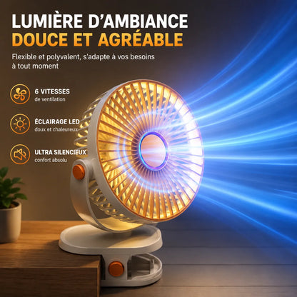 Ventilateur Portable Rechargeable Breezéo™ - Ventilateur à clip 8000mAh 5 vitesses
