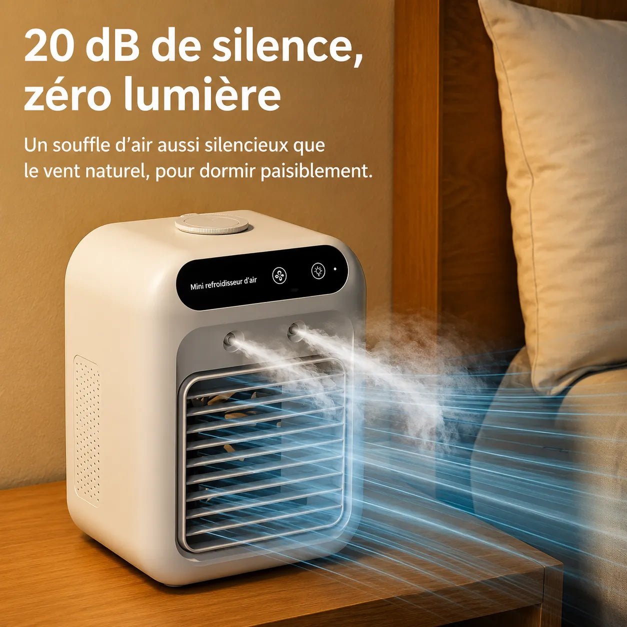 Refroidisseur d’Air Portable Glacéo | Ventilateur brumisateur rechargeable