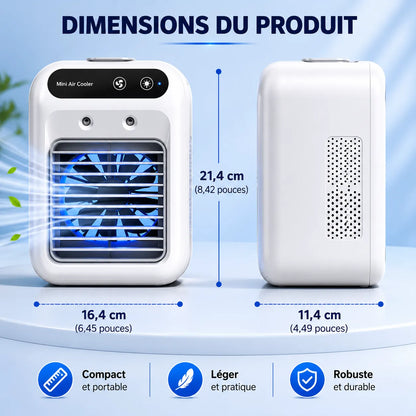 Refroidisseur d’Air Portable Glacéo | Ventilateur brumisateur rechargeable