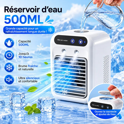 Refroidisseur d’Air Portable Glacéo | Ventilateur brumisateur rechargeable