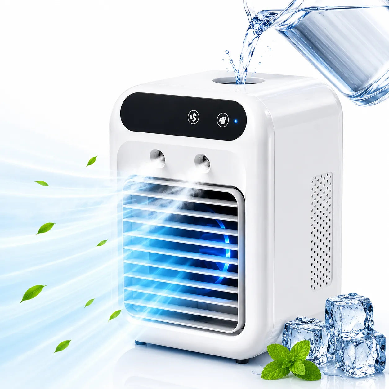 Refroidisseur d’Air Portable Glacéo | Ventilateur brumisateur rechargeable