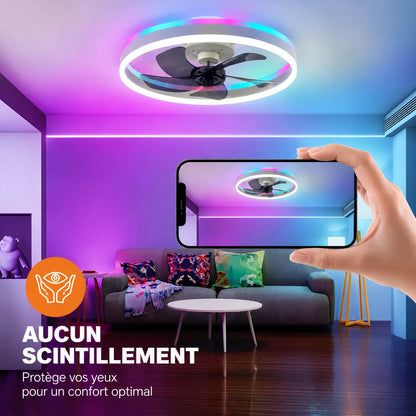 Ventilateur Plafond LED Ventorya | Ventilateur plafond RGB dimmable 50CM