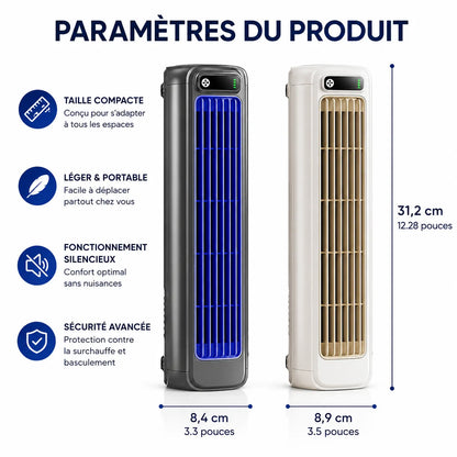 Ventilateur Portable Airéna | Ventilateur mural rechargeable silencieux 3 vitesses