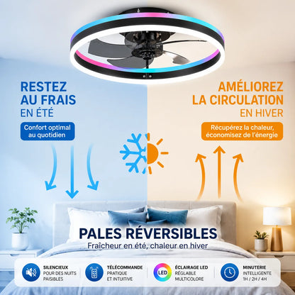 Ventilateur Plafond LED Ventorya | Ventilateur plafond RGB dimmable 50CM