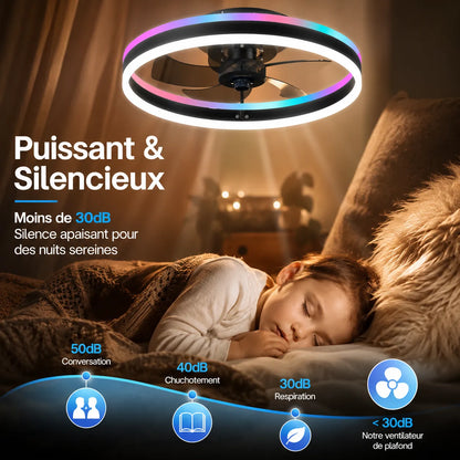 Ventilateur Plafond LED Ventorya | Ventilateur plafond RGB dimmable 50CM