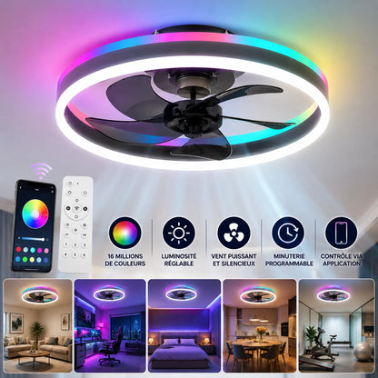 Ventilateur Plafond LED Ventorya | Ventilateur plafond RGB dimmable 50CM
