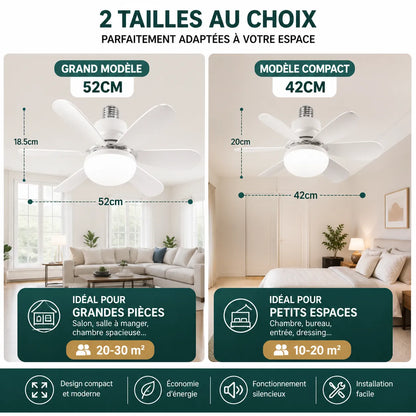 Plafonnier ÉoliaLED | Lustre ventilateur — Plafonnier ventilateur LED télécommande