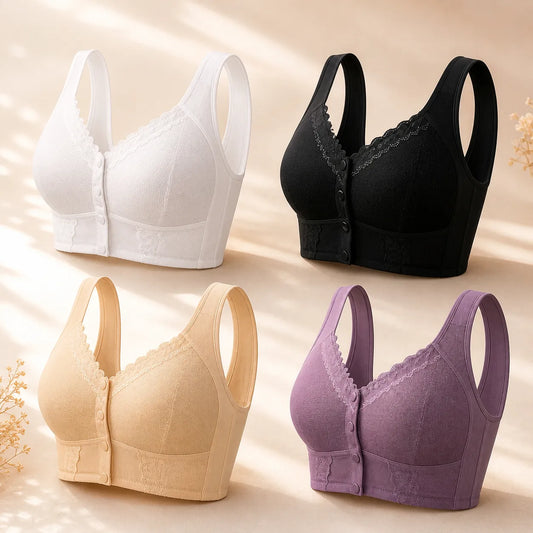 ConfortDoux — Soutien-gorge sans armatures fermeture frontale coton