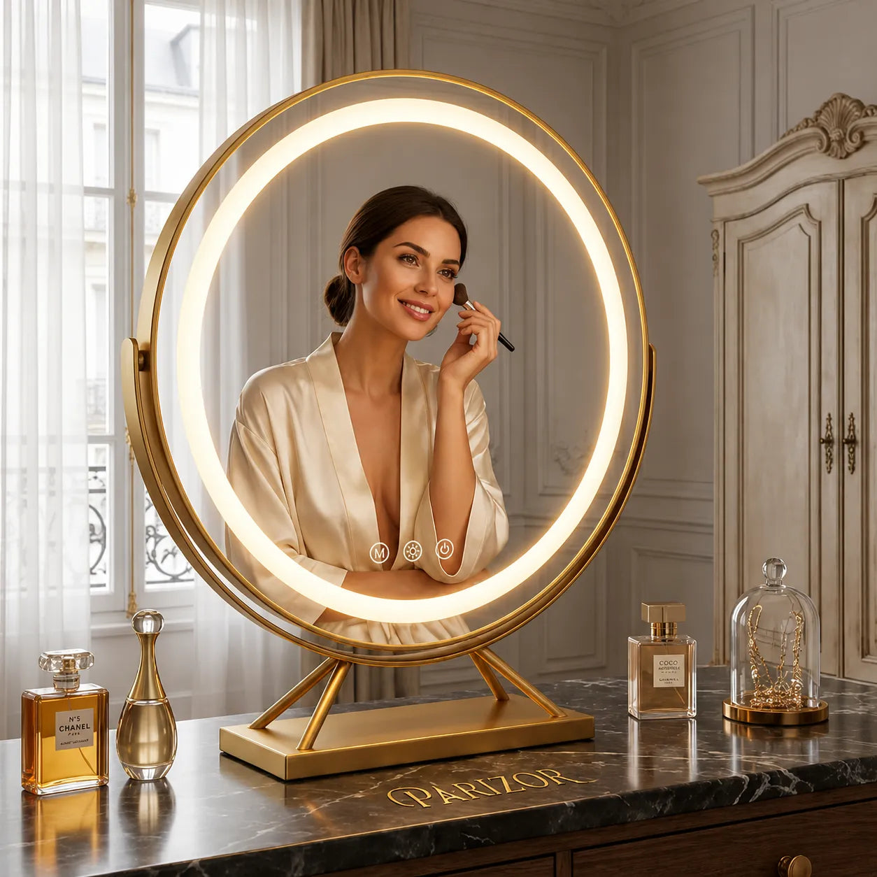 Lumina Miroir led Coiffeuse | Élégant & Sans Fil - miroir à maquillage