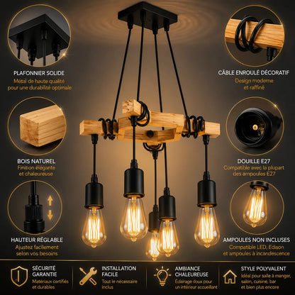 Lofténa™ Vintage | Industriel lustre salon et pour salle à manger