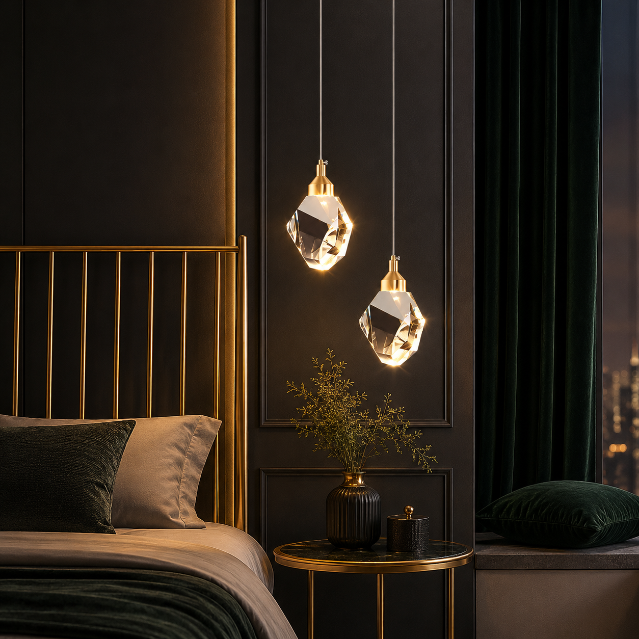 AURÉLIA | Lustre Salon Cristal LED Élégant pour Salle à Manger & Cuisine