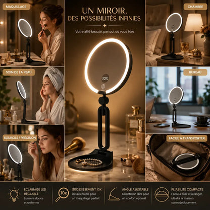 LUMIPRO™ Élégance | Miroir Maquillage LED et coiffeuse