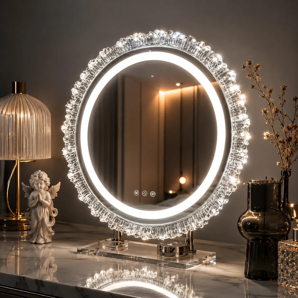 ÉLÉNORA™ Élégance | Miroir Maquillage LED pour les coiffeuses