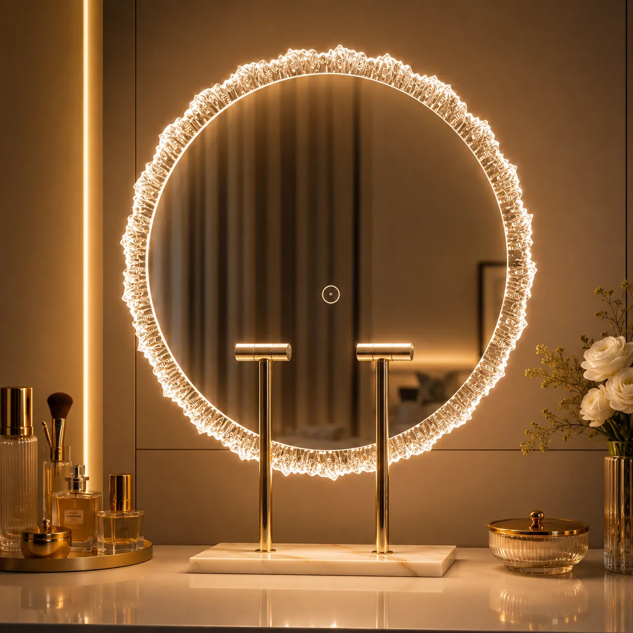 ÉLÉNORA™ Élégance | Miroir Maquillage LED pour les coiffeuses