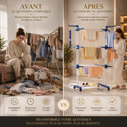 AIRÉA™ Modulable | Etendoir linge pliable pour exterieur
