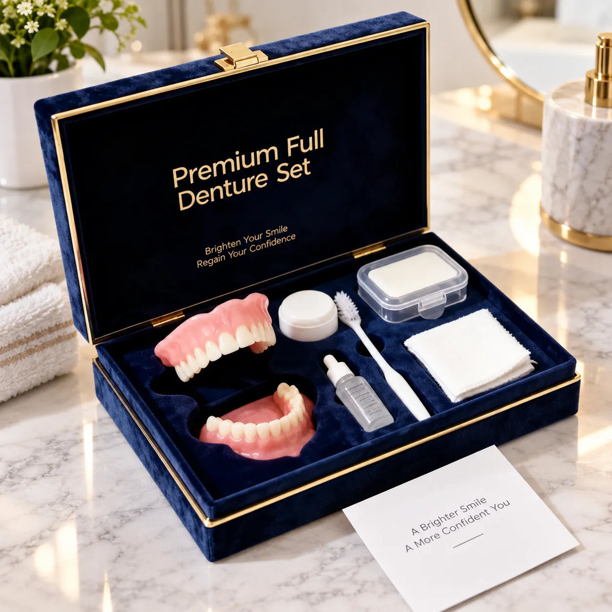 Facettes Dentaires Amovibles Smilé | Kit fausses dents cosmétiques en silicone, haut et bas