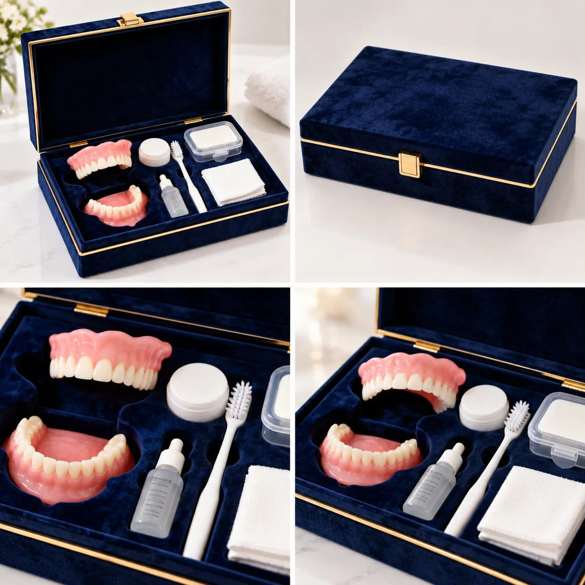 Facettes Dentaires Amovibles Smilé | Kit fausses dents cosmétiques en silicone, haut et bas