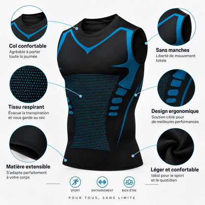 Débardeur Gainant VITA BOOST | T-shirt de compression sculptant, homme et femme