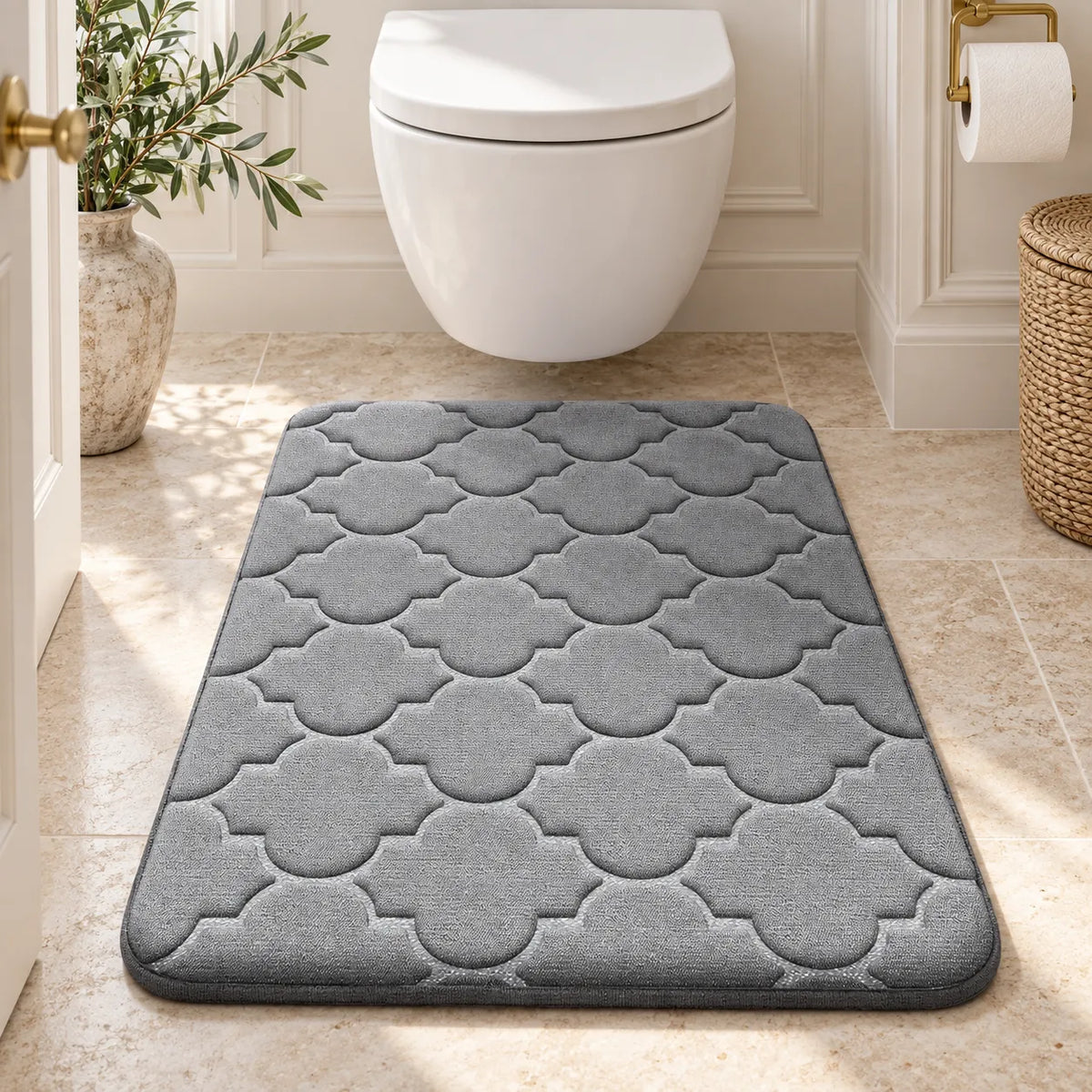 Tapis de Salle de Bain Moelly | Tapis de douche antidérapant en mousse à mémoire de forme