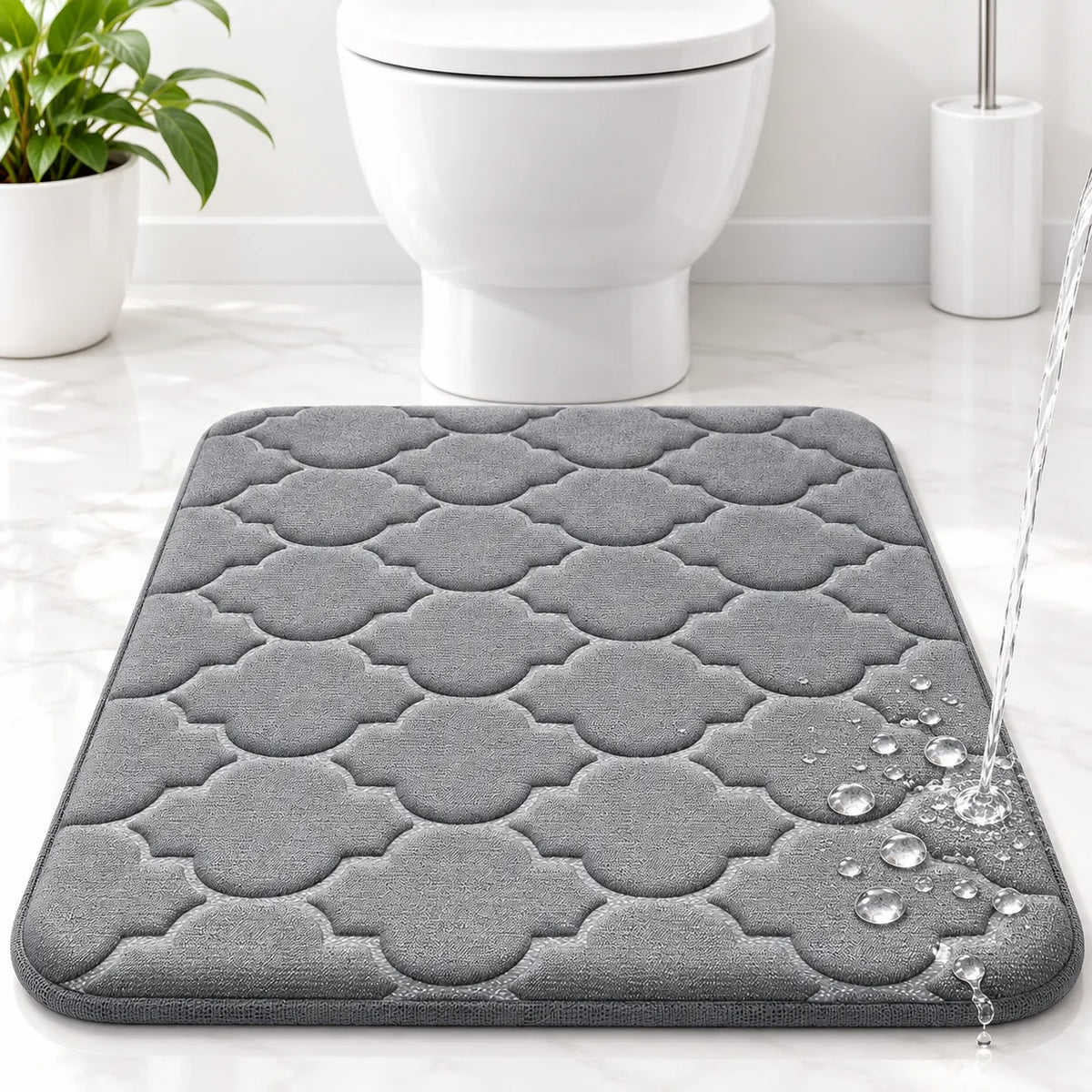Tapis de Salle de Bain Moelly | Tapis de douche antidérapant en mousse à mémoire de forme