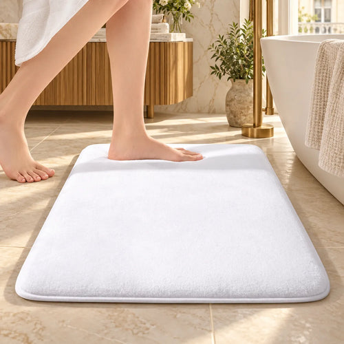 Tapis de Salle de Bain Moelly | Tapis de douche antidérapant en velours corail super absorbant