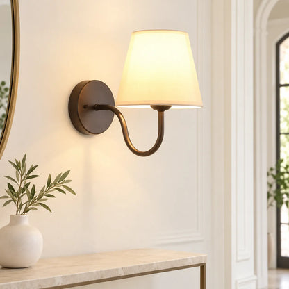 Applique Murale Lumina | Lampe murale moderne à abat-jour tissu, chambre et salon