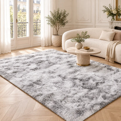 Tapis Shaggy Moelly | Tapis de salon et chambre effet tie-dye, doux et antidérapant