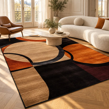 Tapis Géométrique | Tapis de salon et chambre au motif abstrait, antidérapant