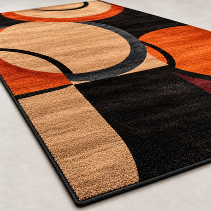 Tapis Géométrique | Tapis de salon et chambre au motif abstrait, antidérapant