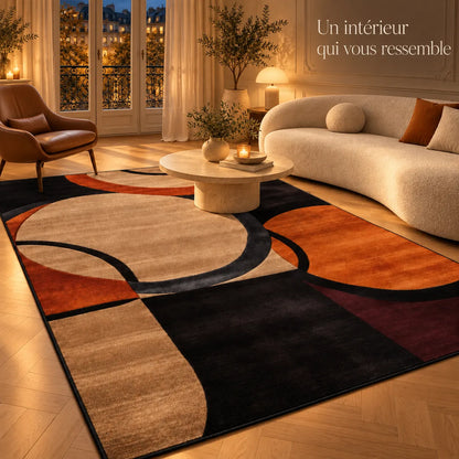 Tapis Géométrique | Tapis de salon et chambre au motif abstrait, antidérapant