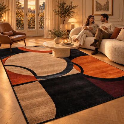 Tapis Géométrique | Tapis de salon et chambre au motif abstrait, antidérapant