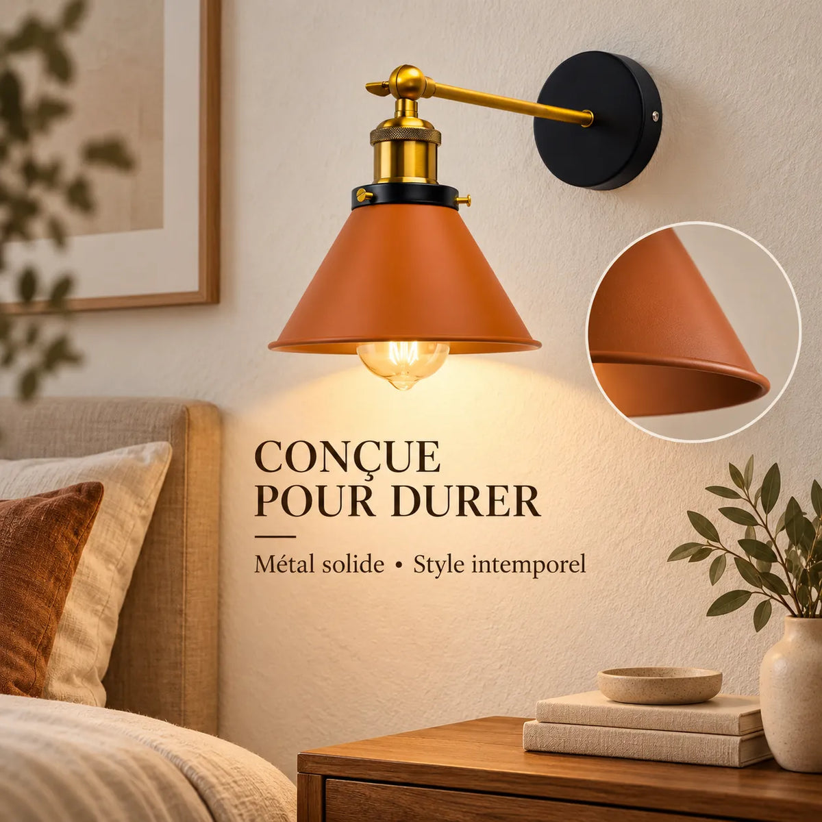 Applique Murale Vintage Ferro | Lampe murale industrielle en fer, chambre, salle de bain et bar