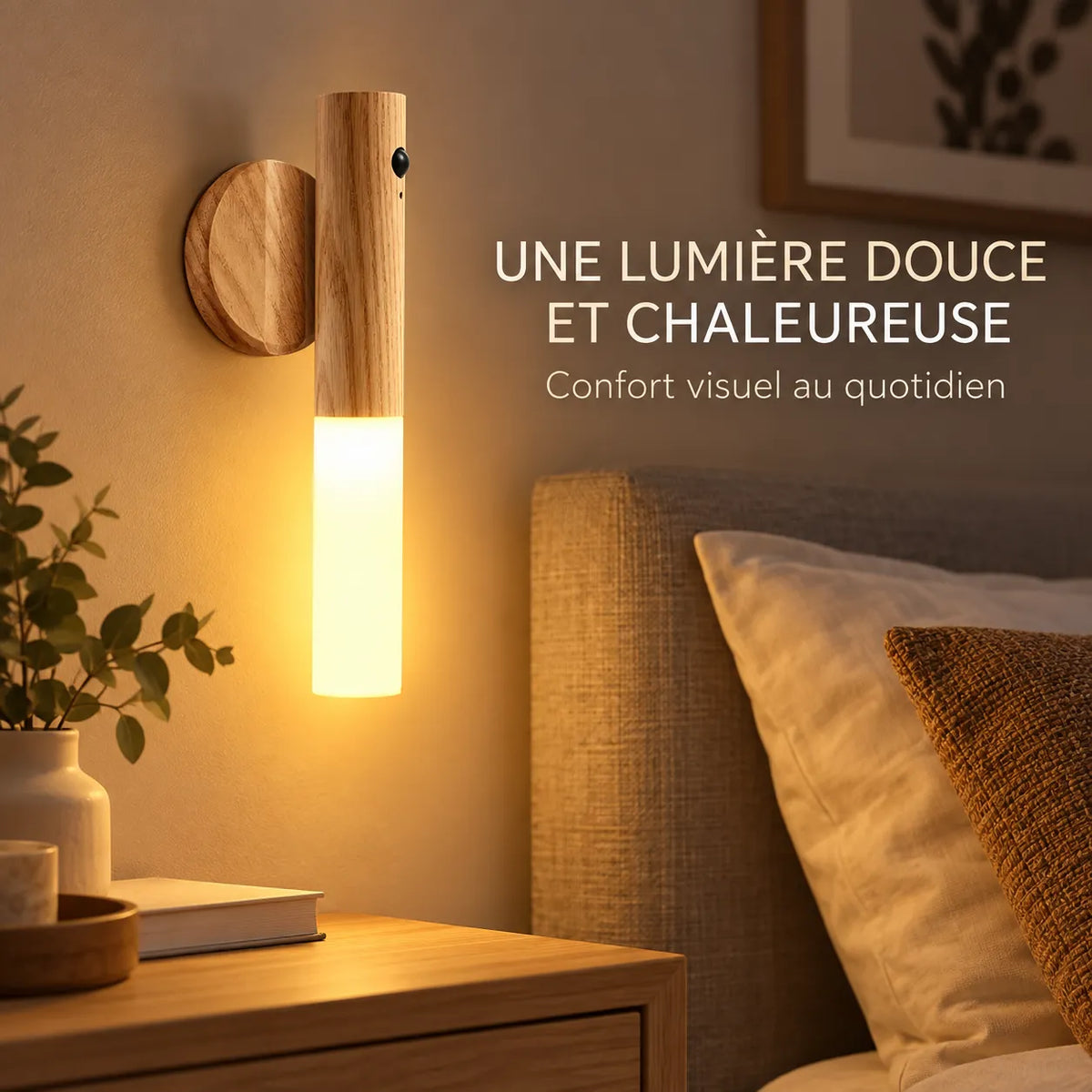 Applique Murale pour Chambre Magna | Veilleuse magnétique rechargeable avec détecteur de mouvement