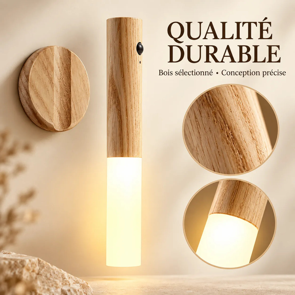 Applique Murale pour Chambre Magna | Veilleuse magnétique rechargeable avec détecteur de mouvement