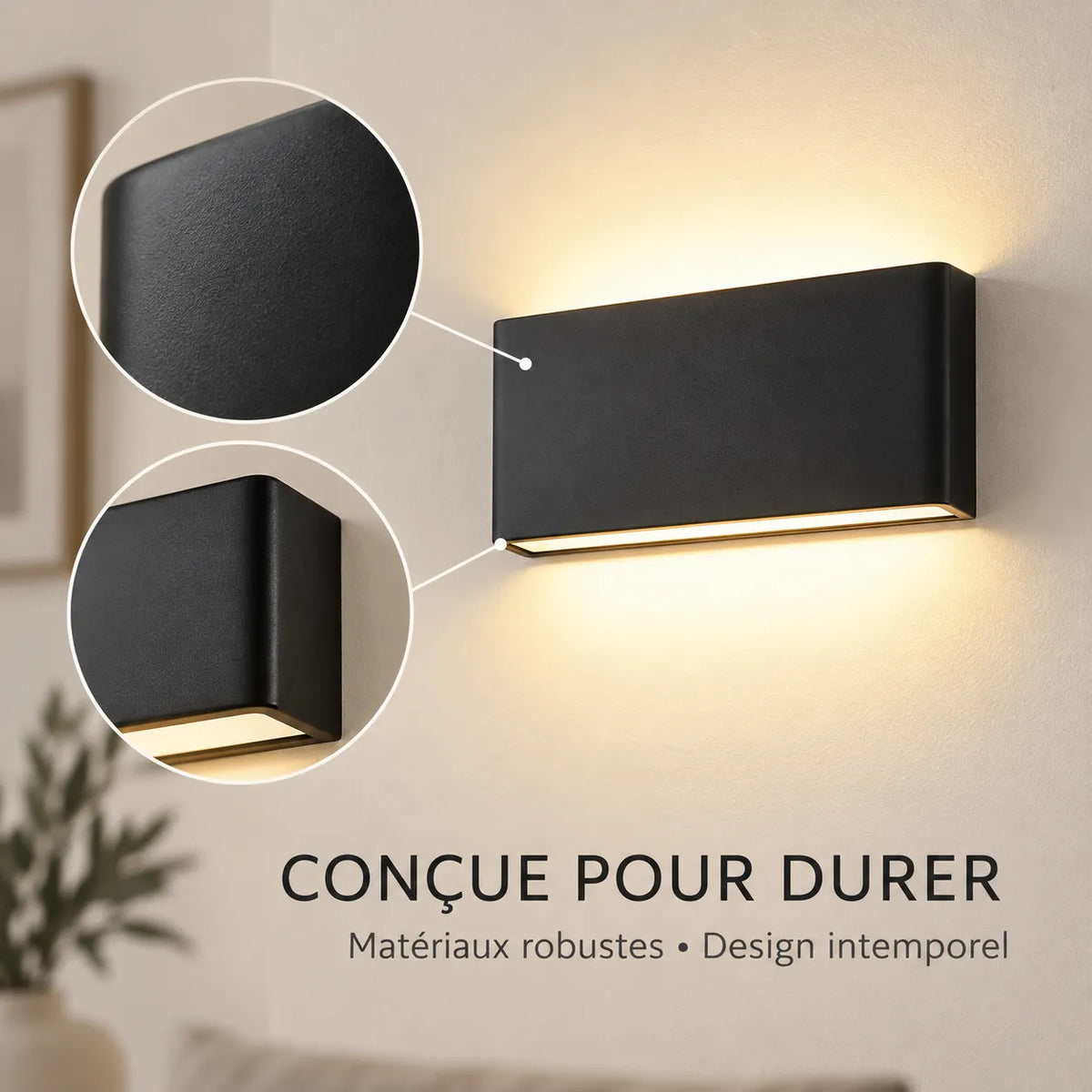 Applique Murale Nordica Alu | Lampe murale en aluminium étanche IP65, chambre et salle de bain