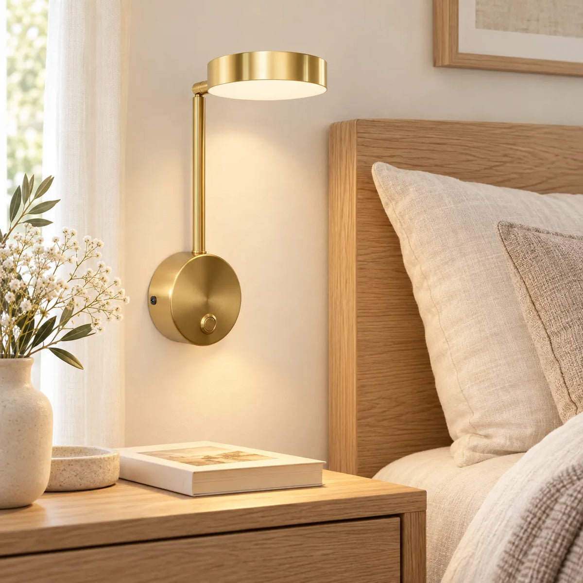 Applique Murale 9W | Lampe murale LED avec interrupteur, chambre et salon