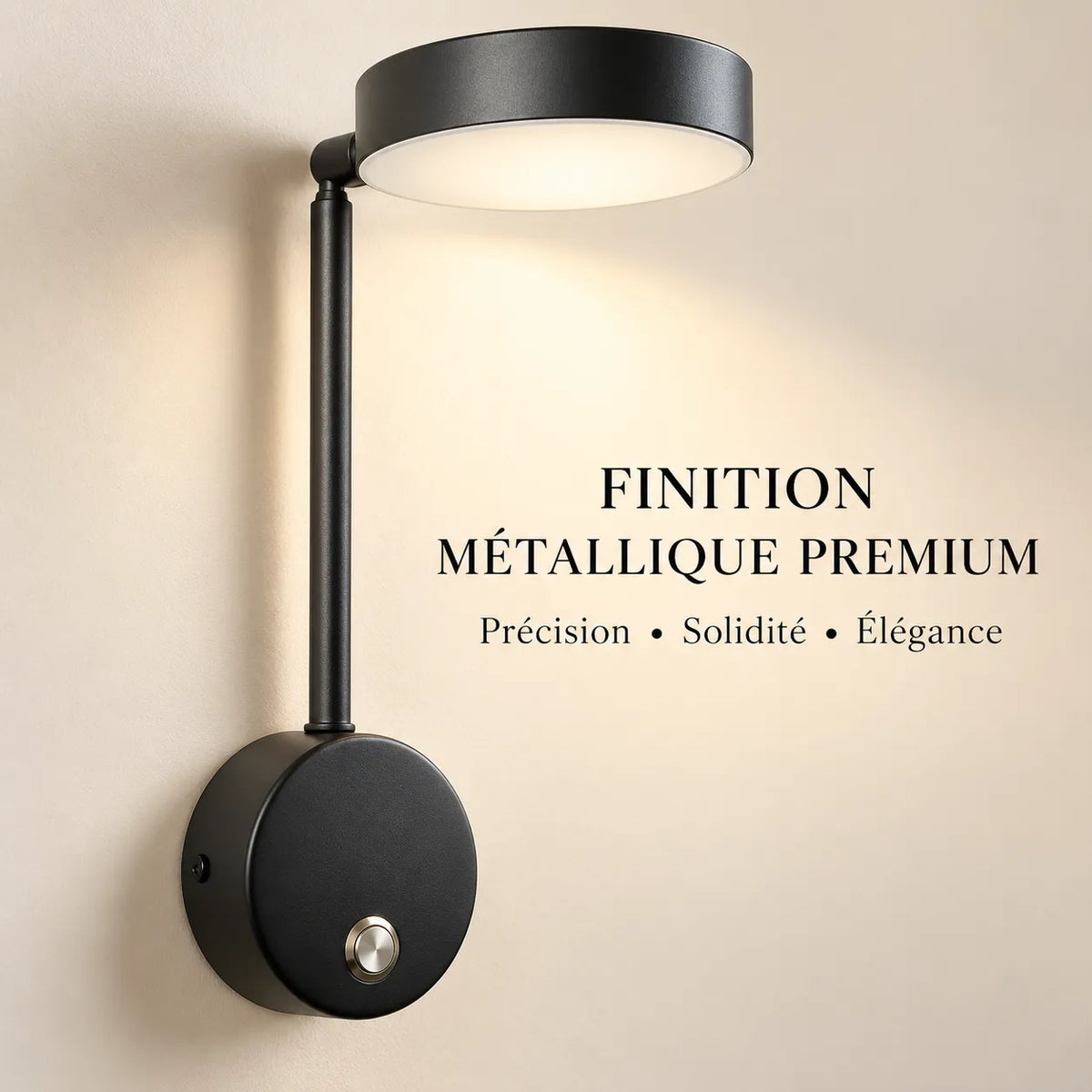 Applique Murale 9W | Lampe murale LED avec interrupteur, chambre et salon