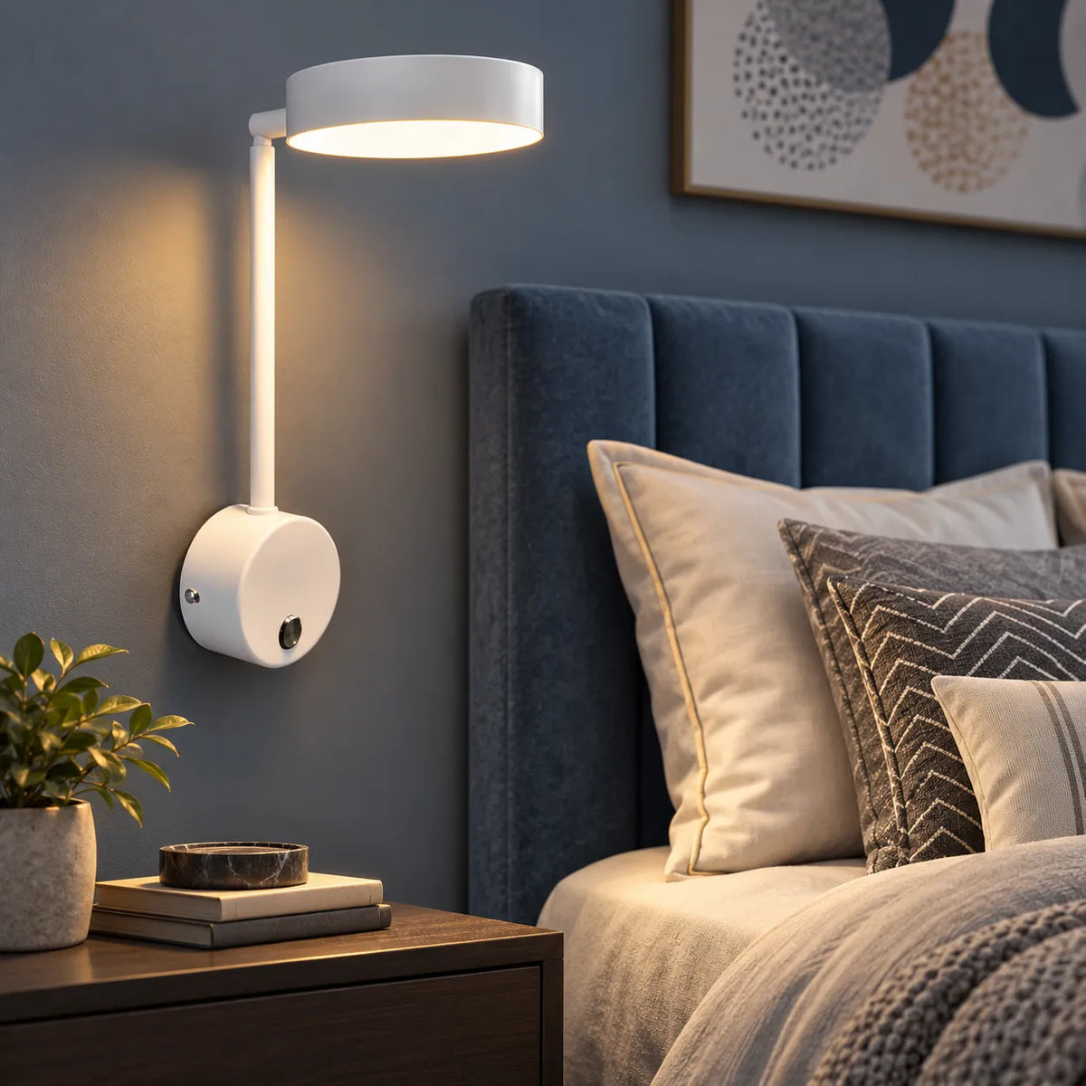 Applique Murale 9W | Lampe murale LED avec interrupteur, chambre et salon