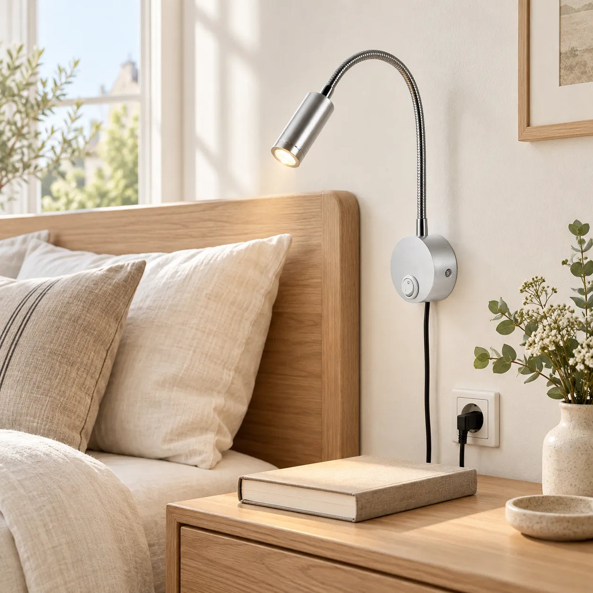 Applique Murale Flexa | Lampe murale LED flexible pour lecture, chevet et bureau