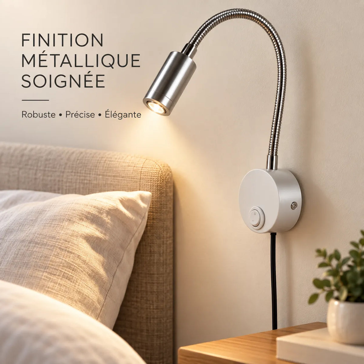 Applique Murale Flexa | Lampe murale LED flexible pour lecture, chevet et bureau