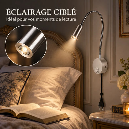 Applique Murale Flexa | Lampe murale LED flexible pour lecture, chevet et bureau