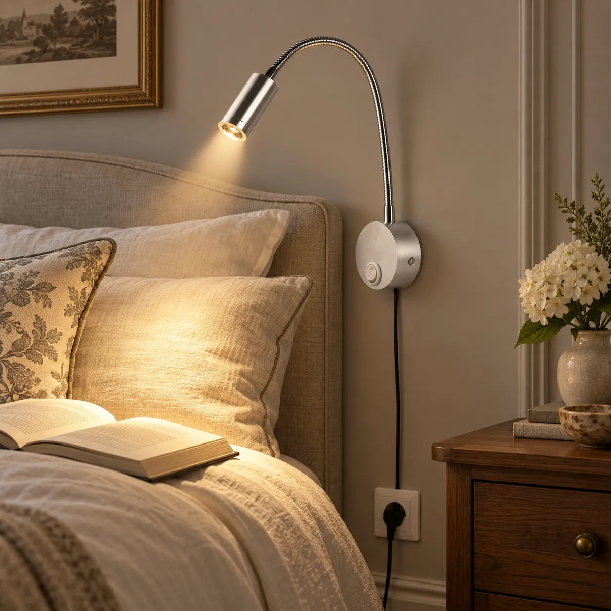 Applique Murale Flexa | Lampe murale LED flexible pour lecture, chevet et bureau