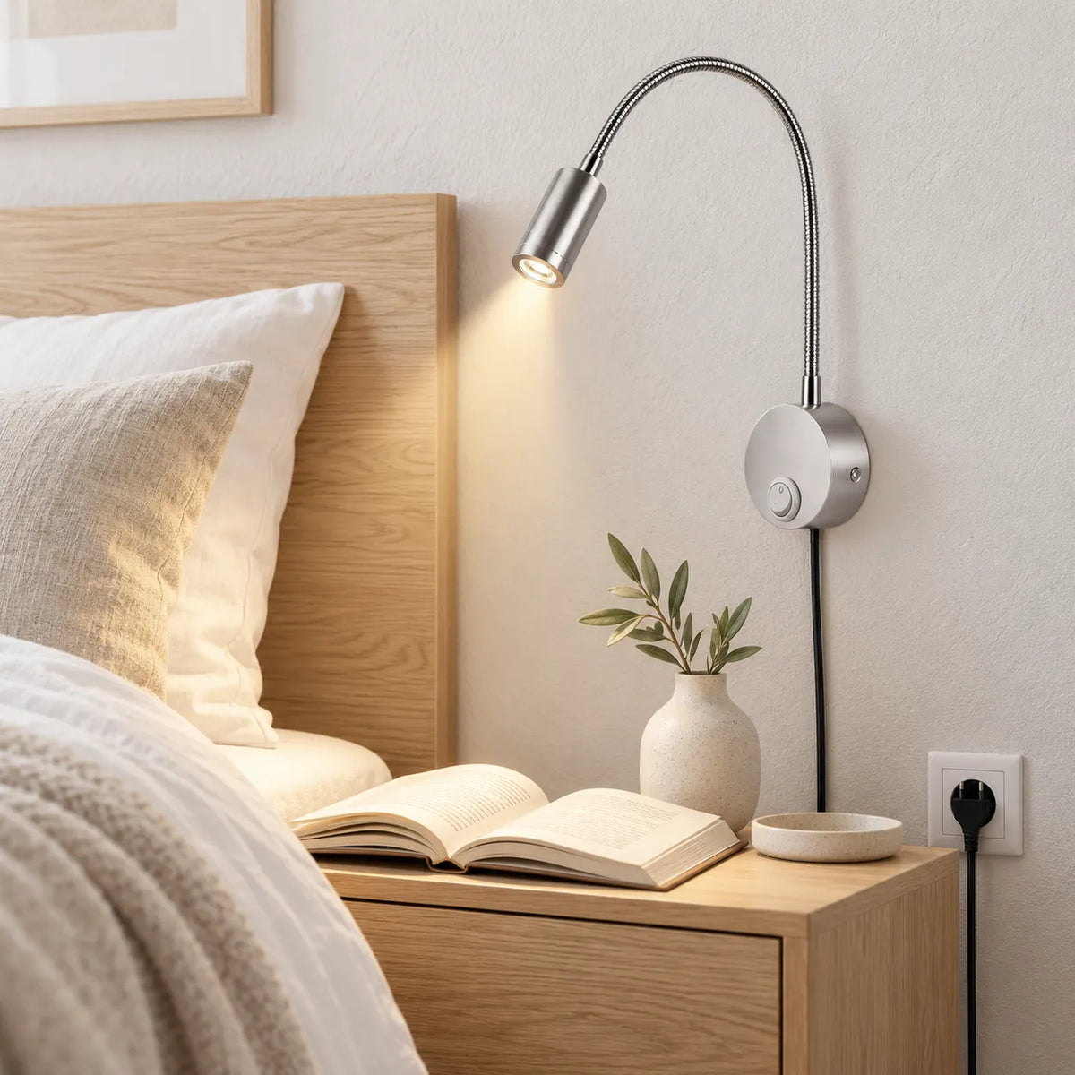 Applique Murale Flexa | Lampe murale LED flexible pour lecture, chevet et bureau