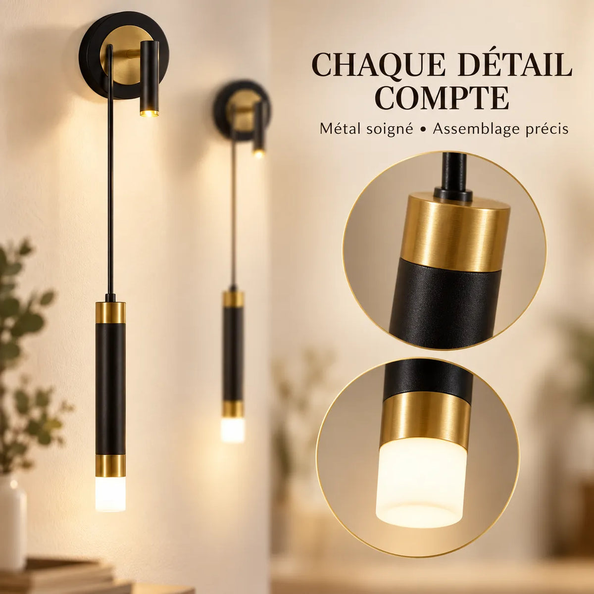 Applique Murale Linea | Lampe murale linéaire en fer, chambre et lecture