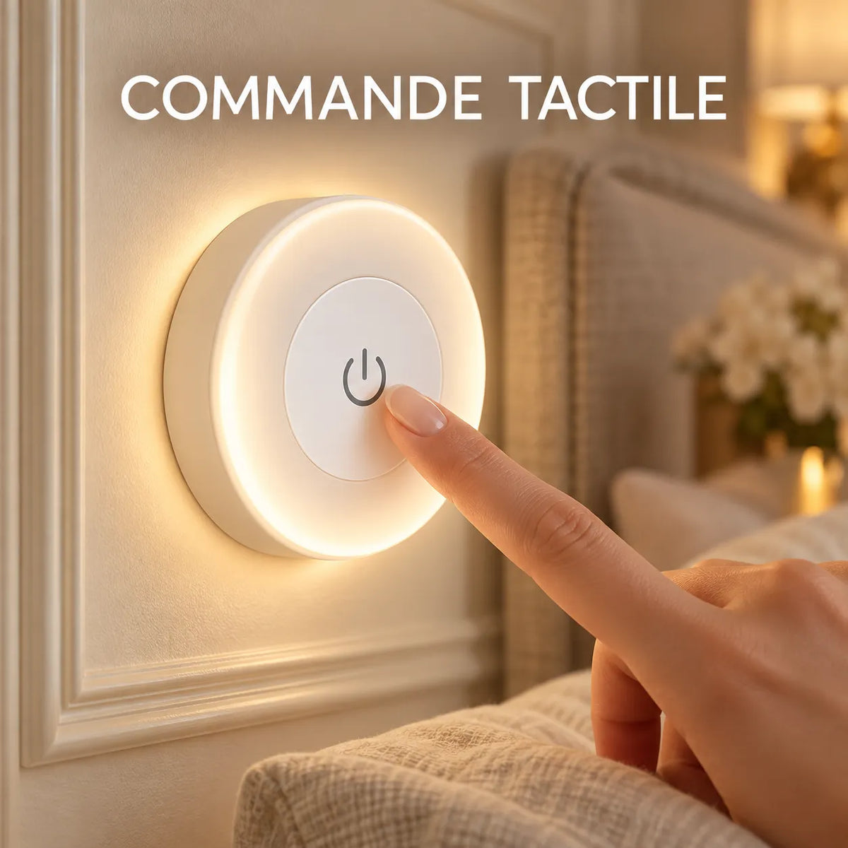 Applique Murale LED Fimura | Lampe murale sans fil rechargeable, tactile et magnétique