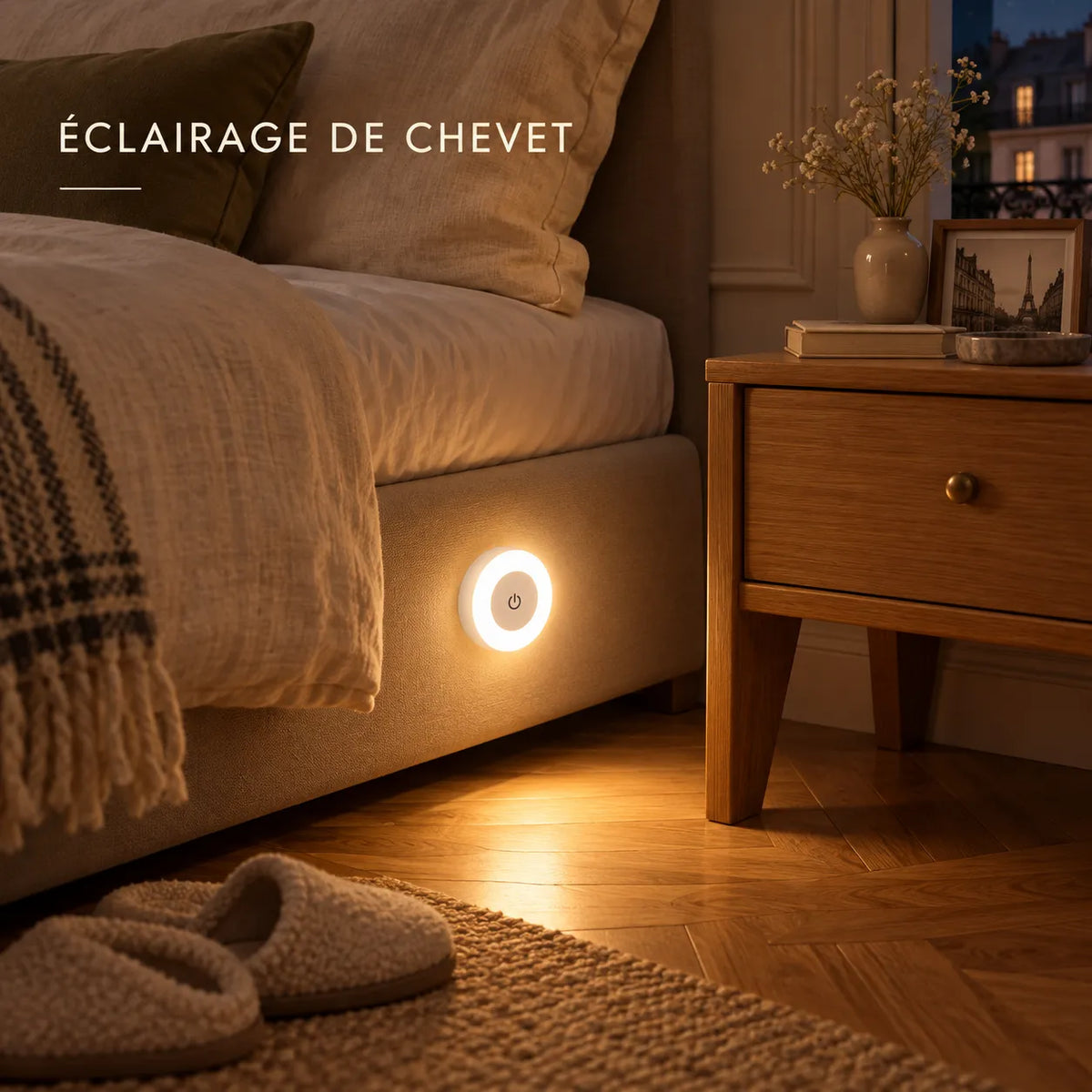 Applique Murale LED Fimura | Lampe murale sans fil rechargeable, tactile et magnétique