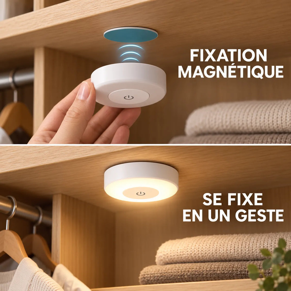 Applique Murale LED Fimura | Lampe murale sans fil rechargeable, tactile et magnétique