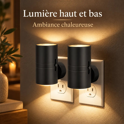 Applique Murale pour Chambre Sensa | Veilleuse à prise avec capteur crépusculaire, couloir et chambre