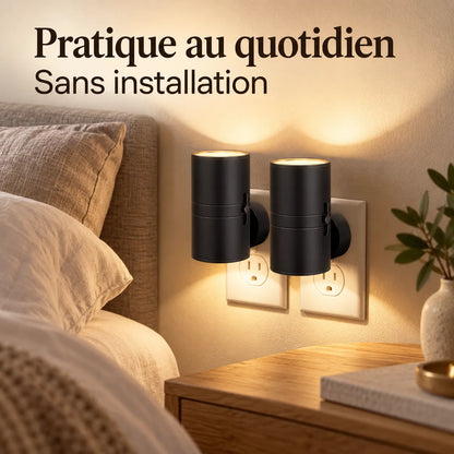 Applique Murale pour Chambre Sensa | Veilleuse à prise avec capteur crépusculaire, couloir et chambre