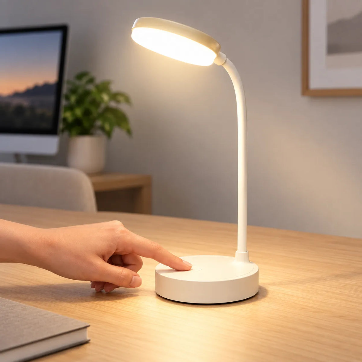 Lampe de Bureau LED Portable  | Lampe de chevet tactile, 9 modes de luminosité